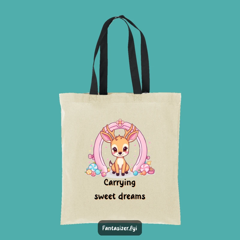 Funny Deer Tote Bag - Carry Your Candy Dreams Everywhere