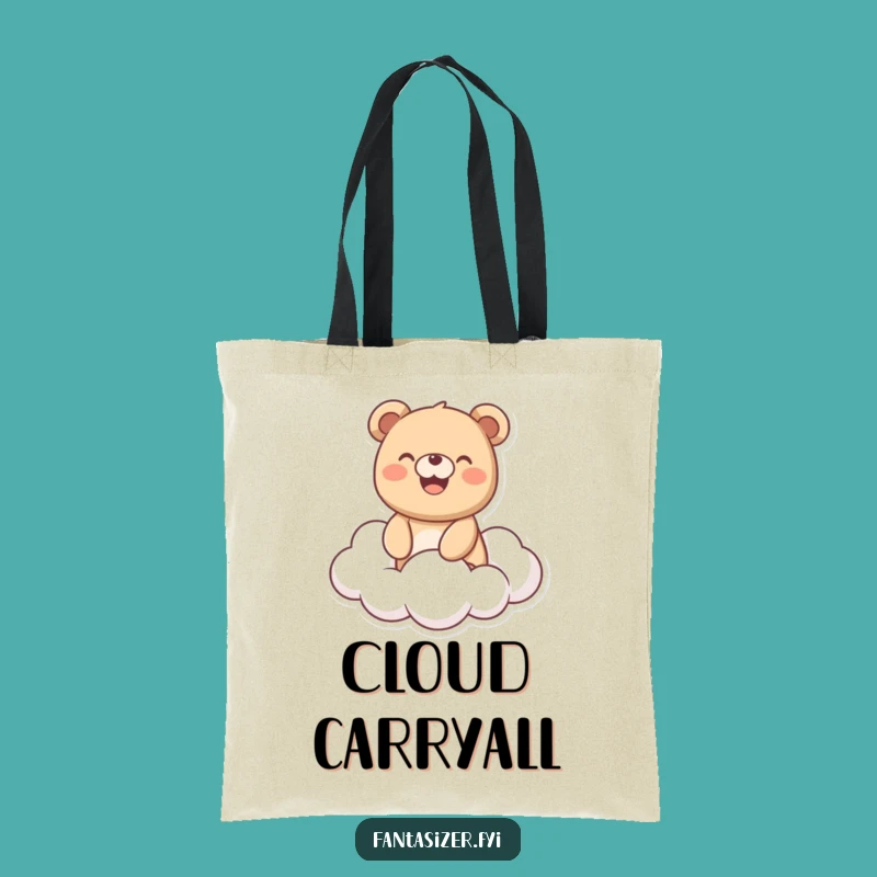 Funny Bear Cloud Rider Tote Bag: Carry Your Joy, Perfect Whimsical Carryall Gift