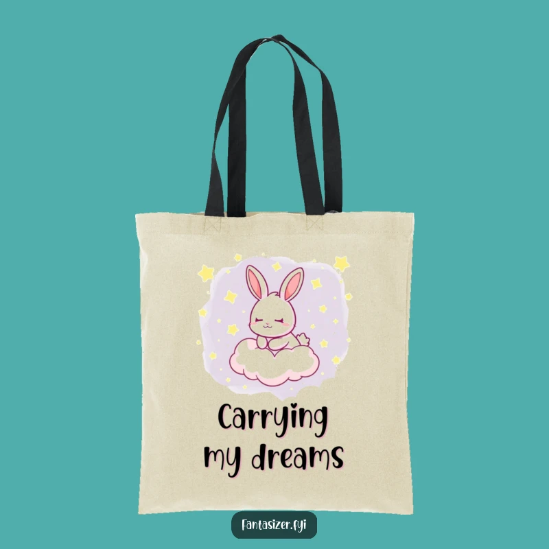 Funny Dreamy Rabbit Cloud Tote Bag: Carry Your Sleepy Thoughts Hilariously