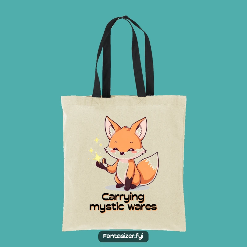 Funny Magic Fox Tote Bag: Creative Sparkle Carrier Gift for Essentials