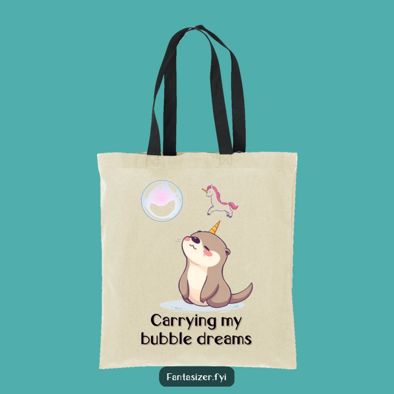 Funny Otter Bubble Unicorn Tote Bag: Carry Your Dreams in Style!