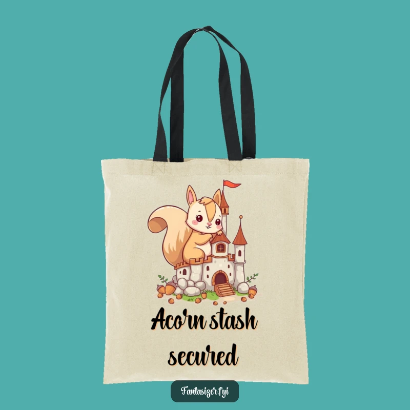 Funny Squirrel Castle Tote Bag: Imaginative Acorn Carrier Gift