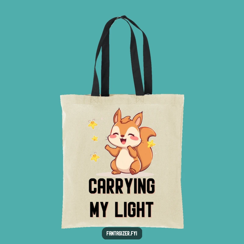 Funny Squirrel Fireflies Tote Bag: Carry Magic, Playful Gift