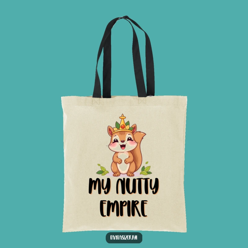 Funny Squirrel King Tote Bag: Carry Your Kingdom with This Humorous Leaf Crown Accessory